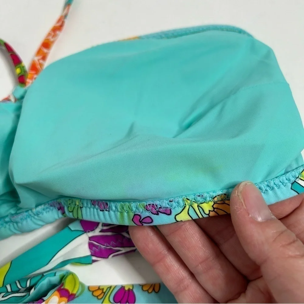 Trina Turk Colorful Floral Print Bikini Top